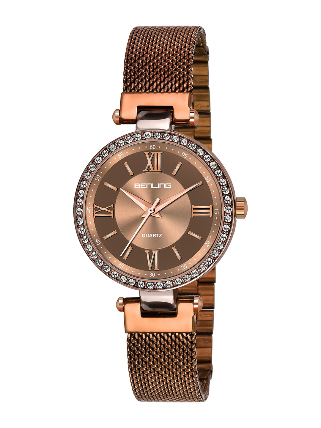 BENLING Women Dial & Stainless Steel Wrap Around Straps Analogue Watch BL-1023-BRNZE