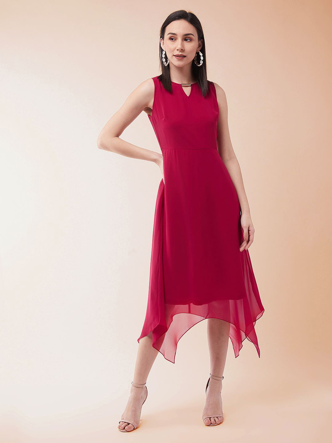 all about you Georgette A-Line Assymetric Dress