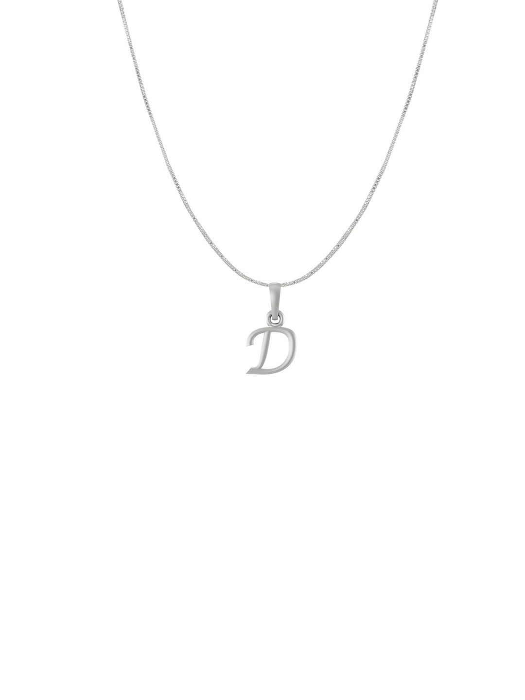 AKSHAT SAPPHIRE 925 Sterling Silver D Alphabet Pendant with Box Chain