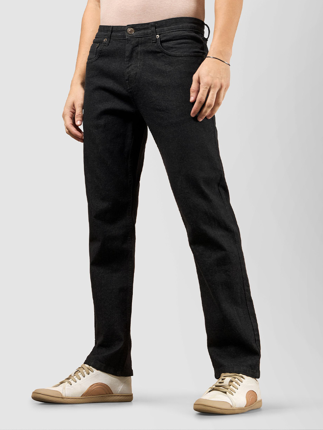 Beyoung Men Charcoal Black Regular Fit Mens Jeans