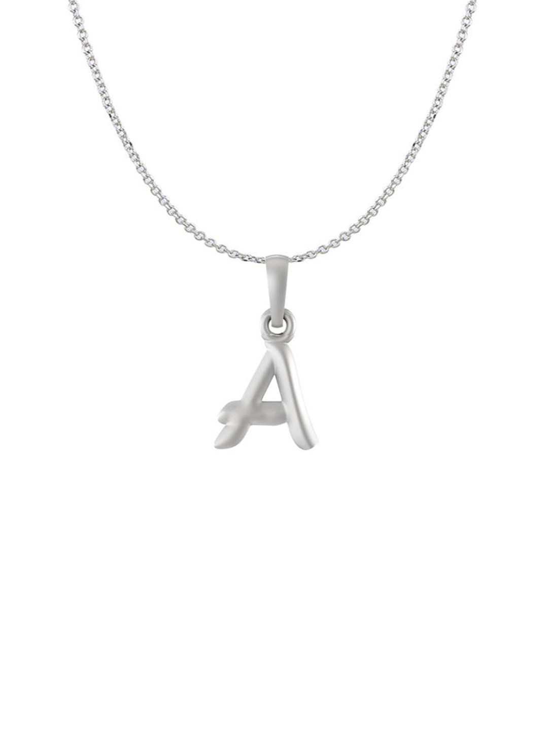 AKSHAT SAPPHIRE 925 Sterling Silver A Alphabet Pendant with Anchor Chain