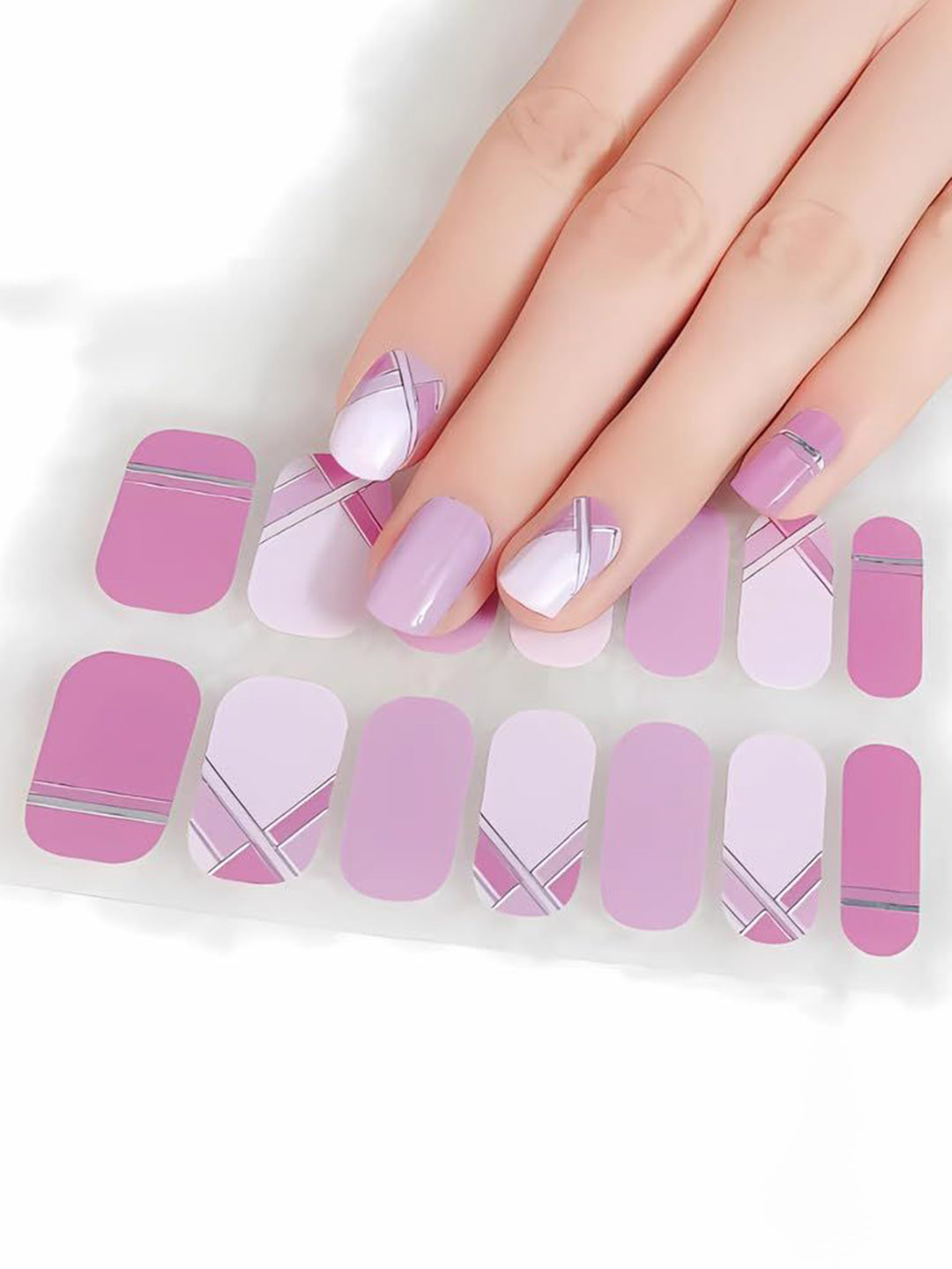 Hawtever Set Of 14 Long Lasting Nail Wraps - Purple Plaid