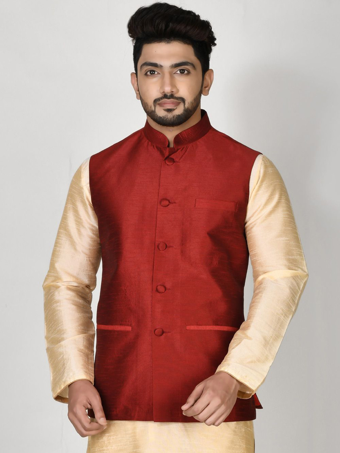 RANAK Woven Design Nehru Jacket
