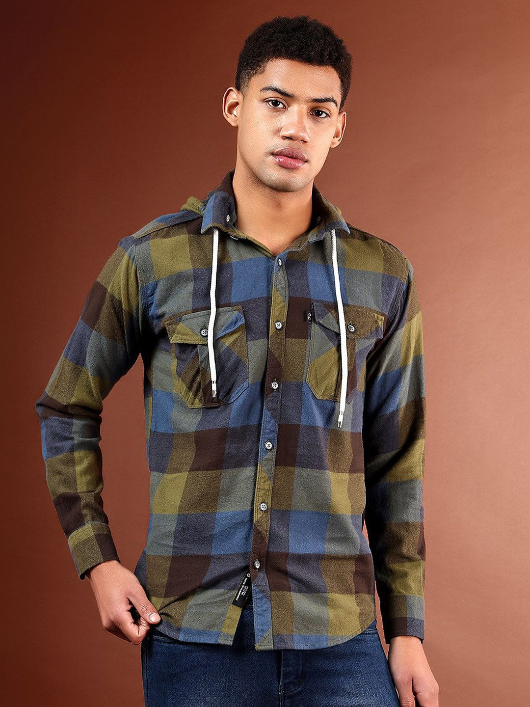 CVC Men Double Pocket Casual Shirt with Hood