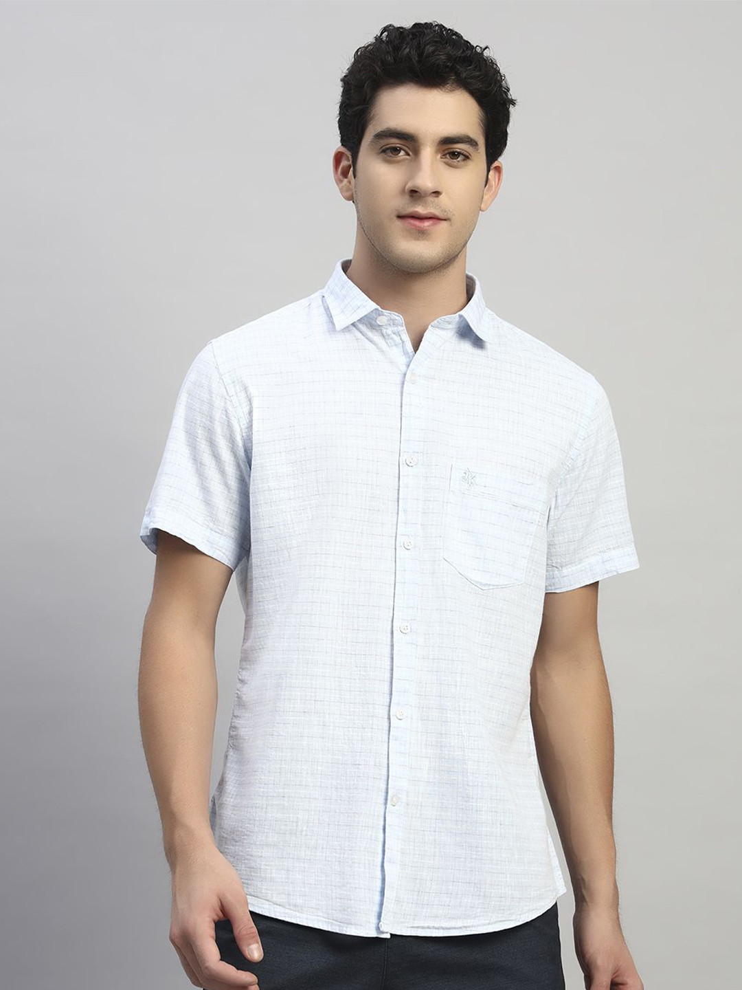 Cantabil Men Original Horizontal Stripes Checked Casual Shirt