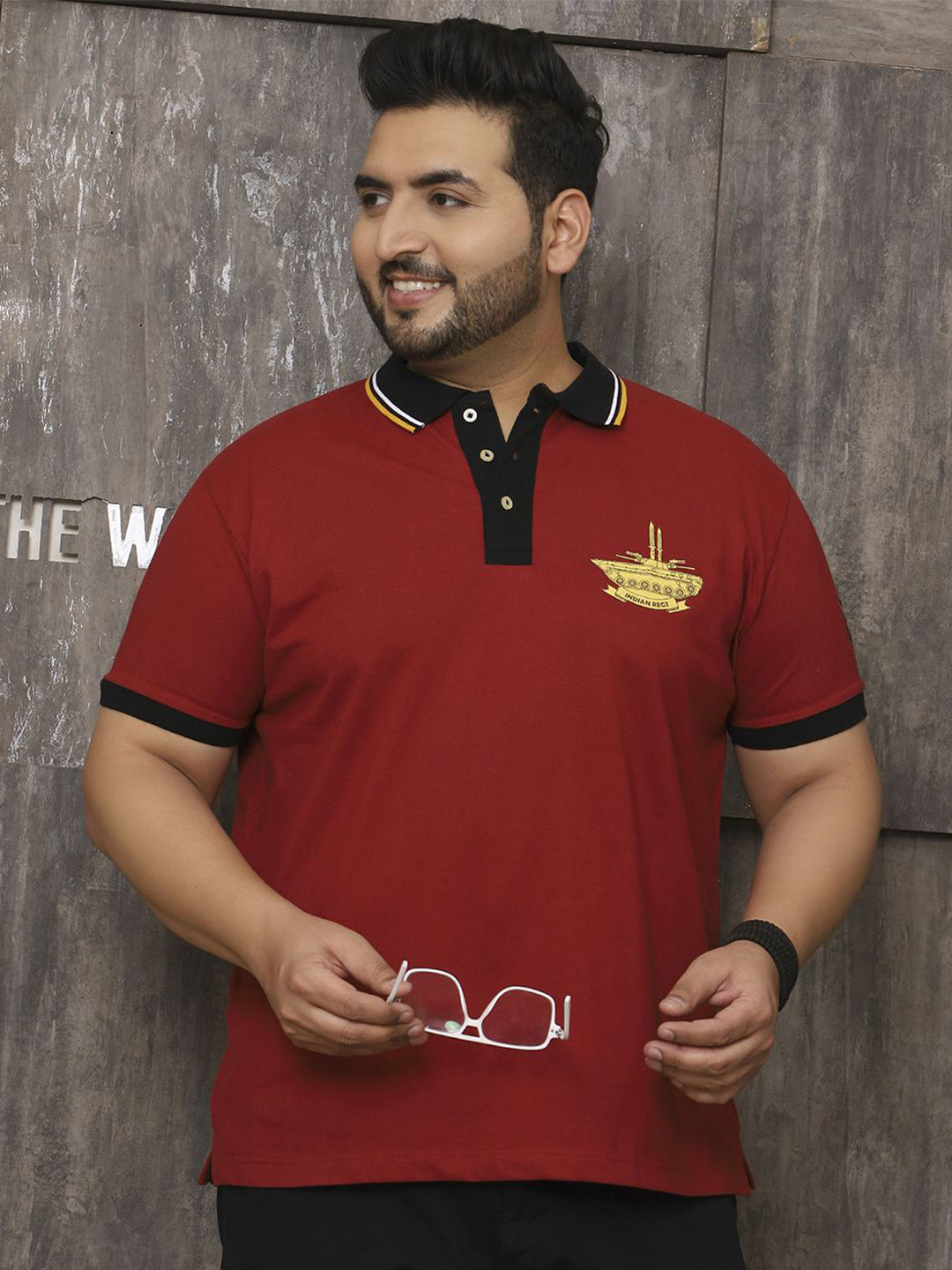 bigbanana Men Plus Size Red Tshirts