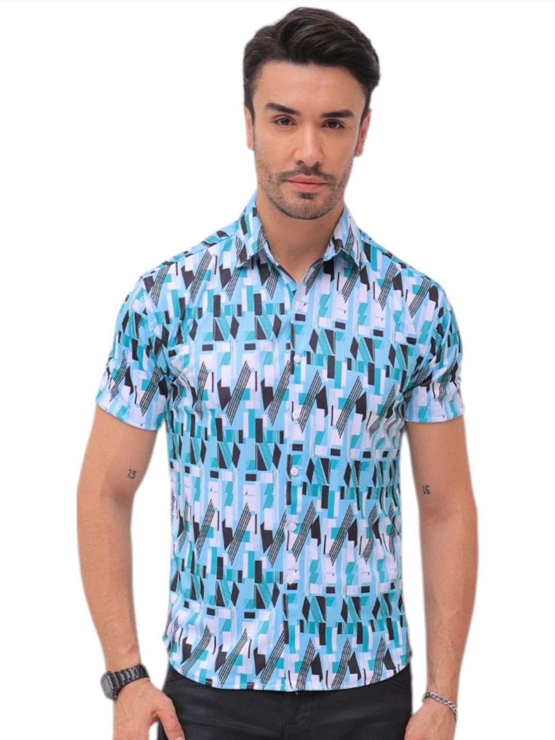 f Gallery Men Floral Printed Party Shirt