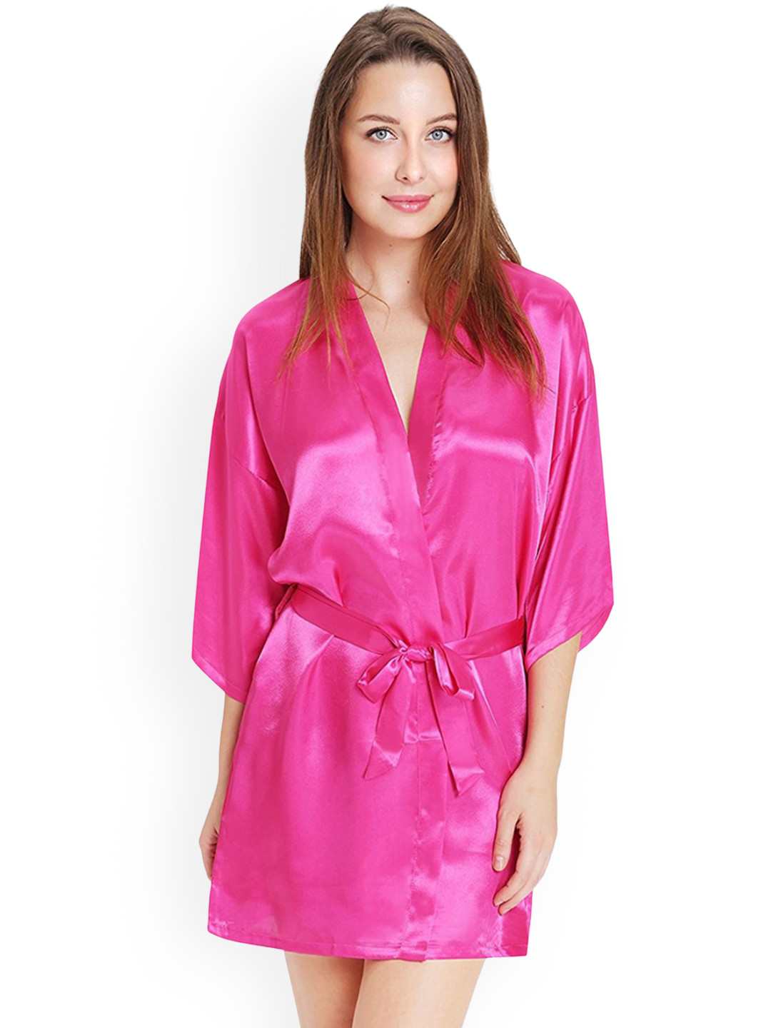 Xs and Os Satin Shawl Collar Neck Robe