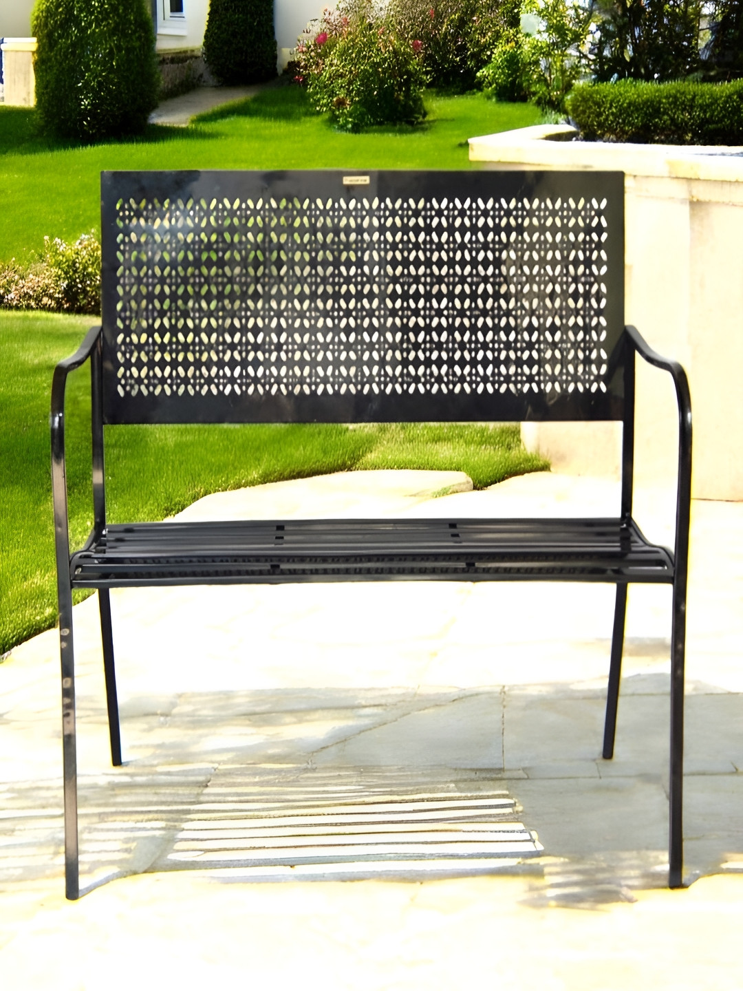 ecofynd Black 2 Seater Garden Bench