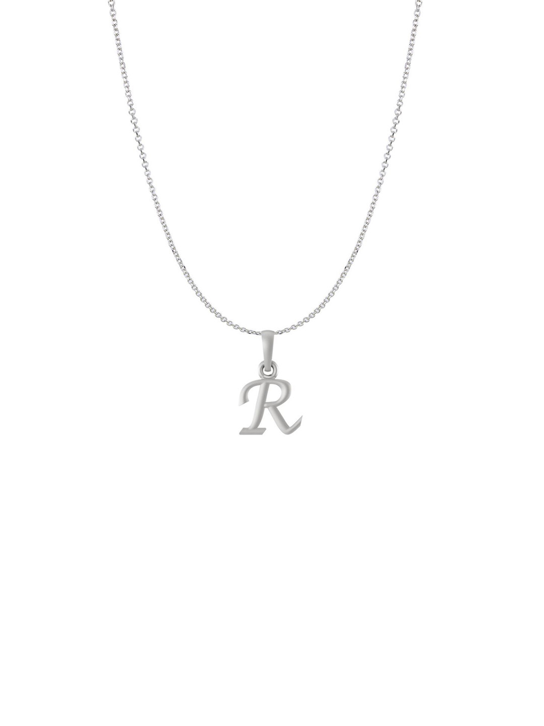 AKSHAT SAPPHIRE 925 Sterling Silver R Alphabet Pendant with Anchor Chain