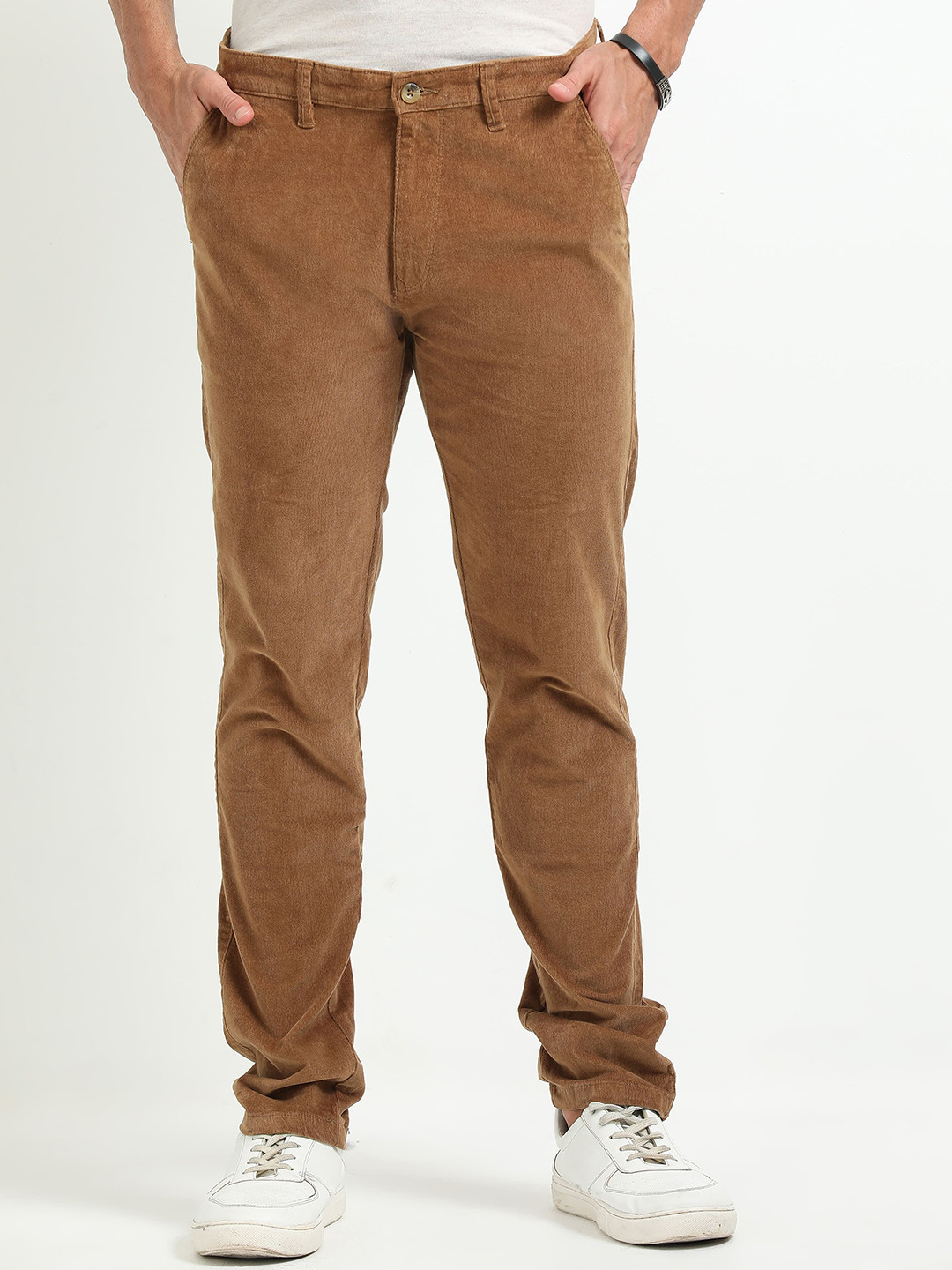 MARTIN SMITH Men Cotton Comfort Pleated Regular Trousers