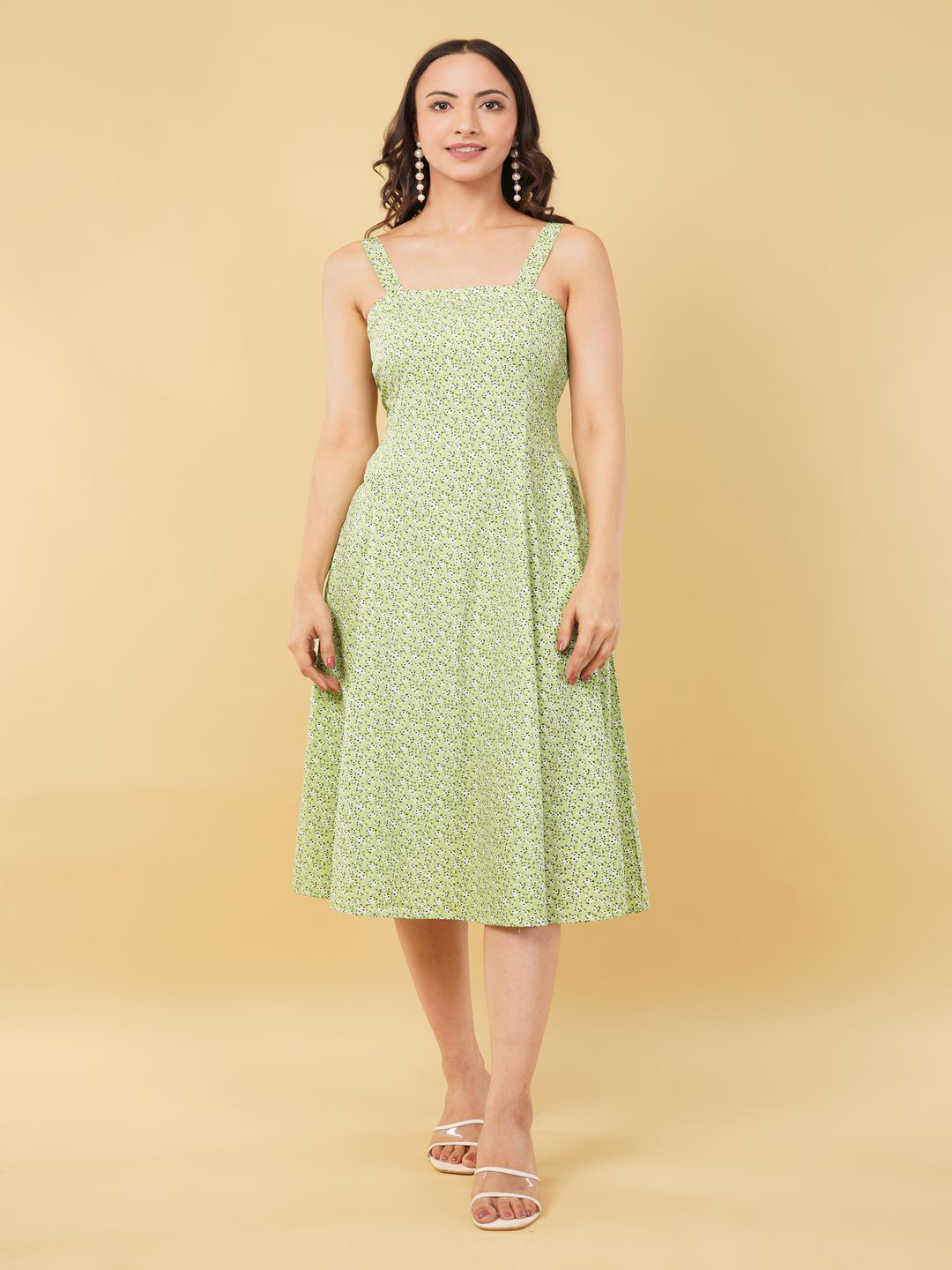 Ekika Women Print Fit & Flare Midi Dress