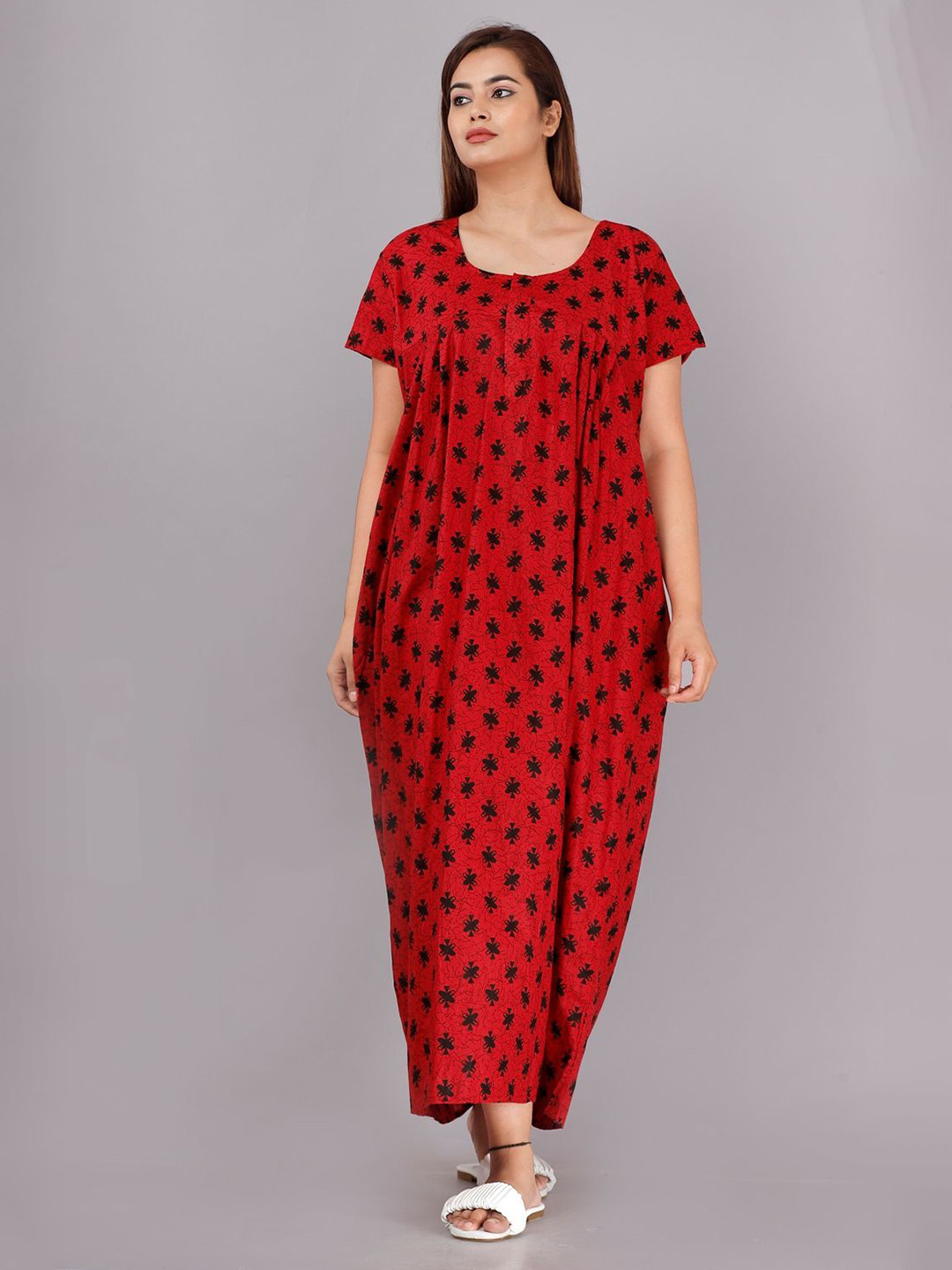 AAKARSHANA CREATION Women Printed Maxi Nightdress