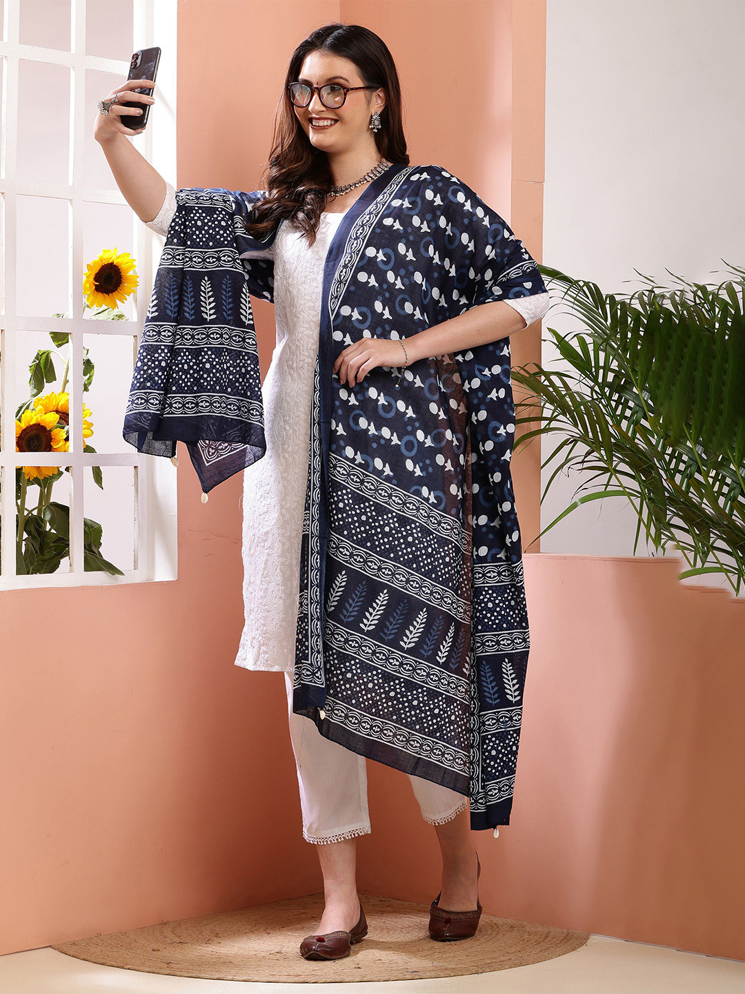 Bunkraft Floral Printed Cotton Dupatta