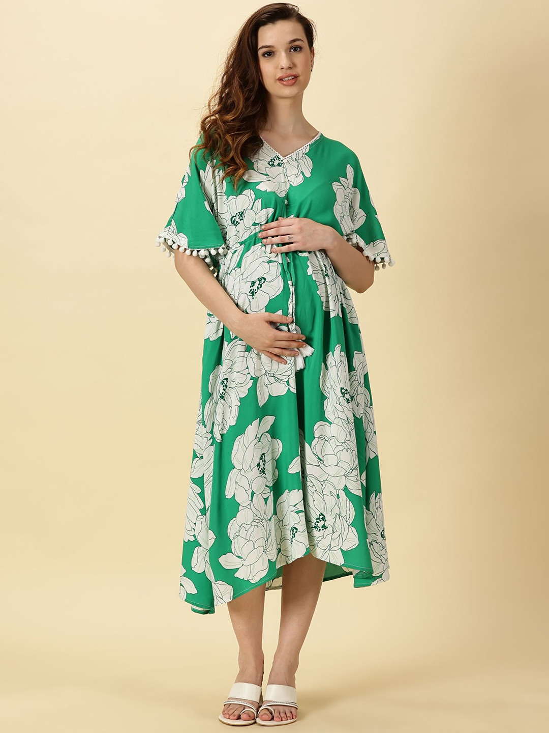 PURPLE FLAUNT Women Green Fashion Kaftan