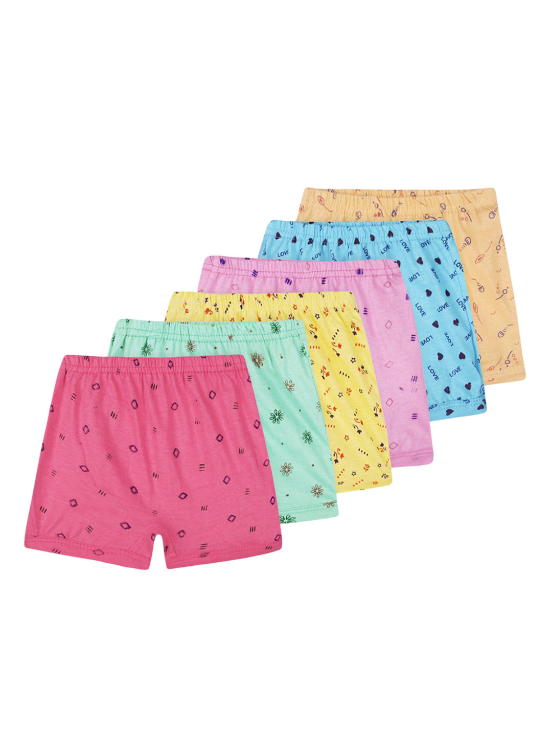VastraMilap Infants Pack Of 6 Printed Pure Cotton Boy Shorts Briefs 79_S.A.O_0-3 M_PO-6