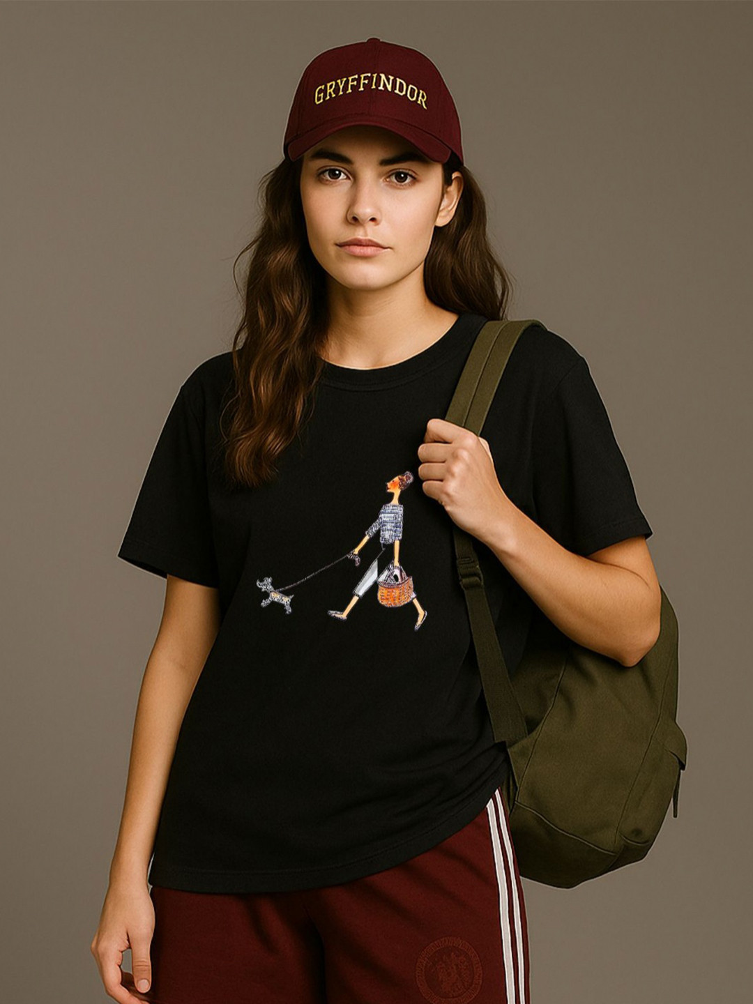 GRACE & JACK City Stroll 3D Graphic Printed Diamond Embellishments Cotton T-shirt