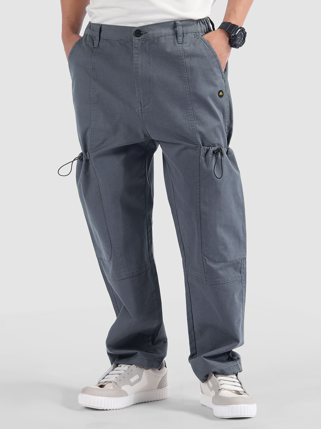 Beyoung Men Savoy Blue Urban Trek Cargo Pants