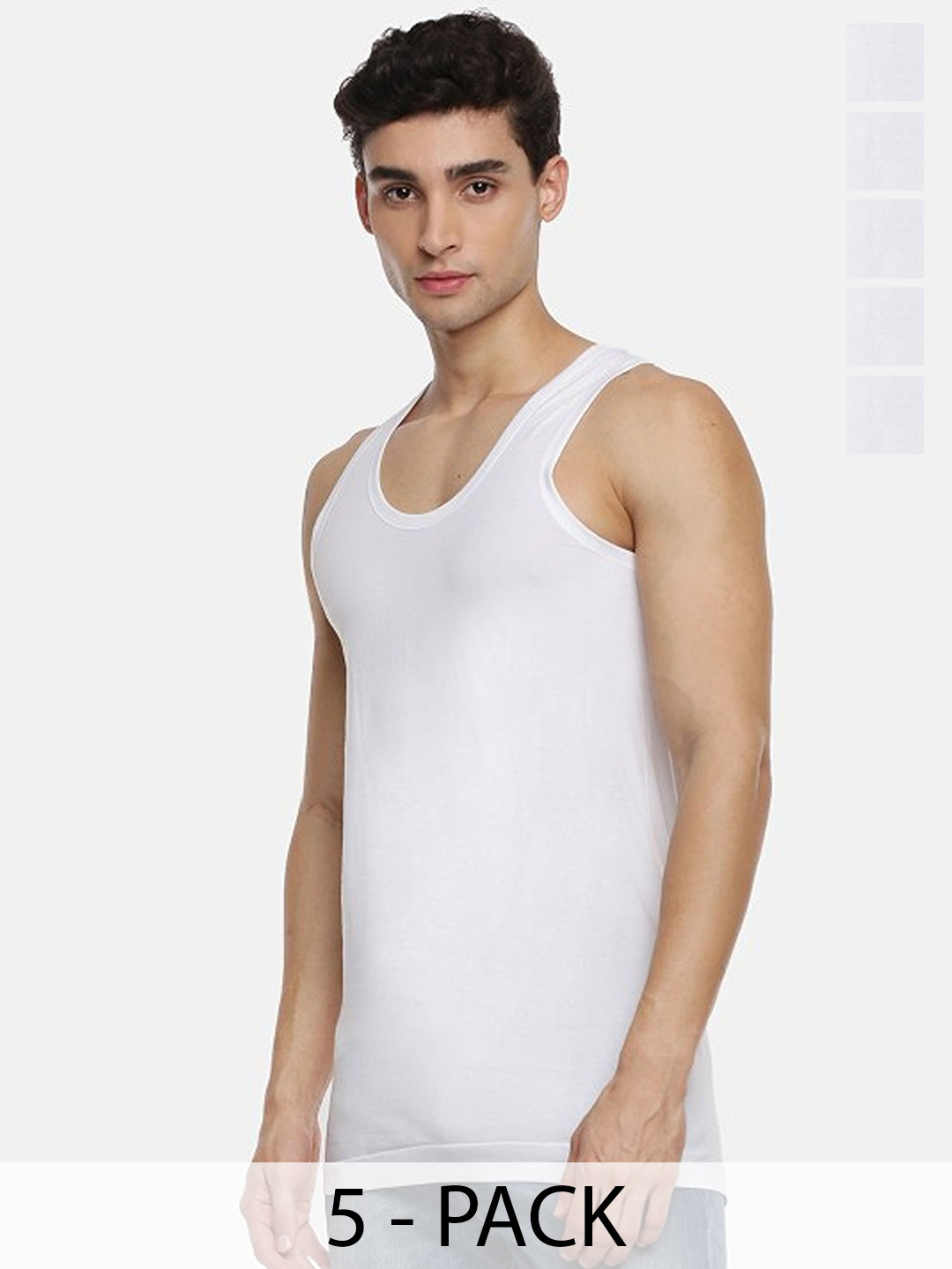 CAVENDERS Men Pack Of 5 Pure Cotton Undershirt Vests White Premium quality Dno-v487st