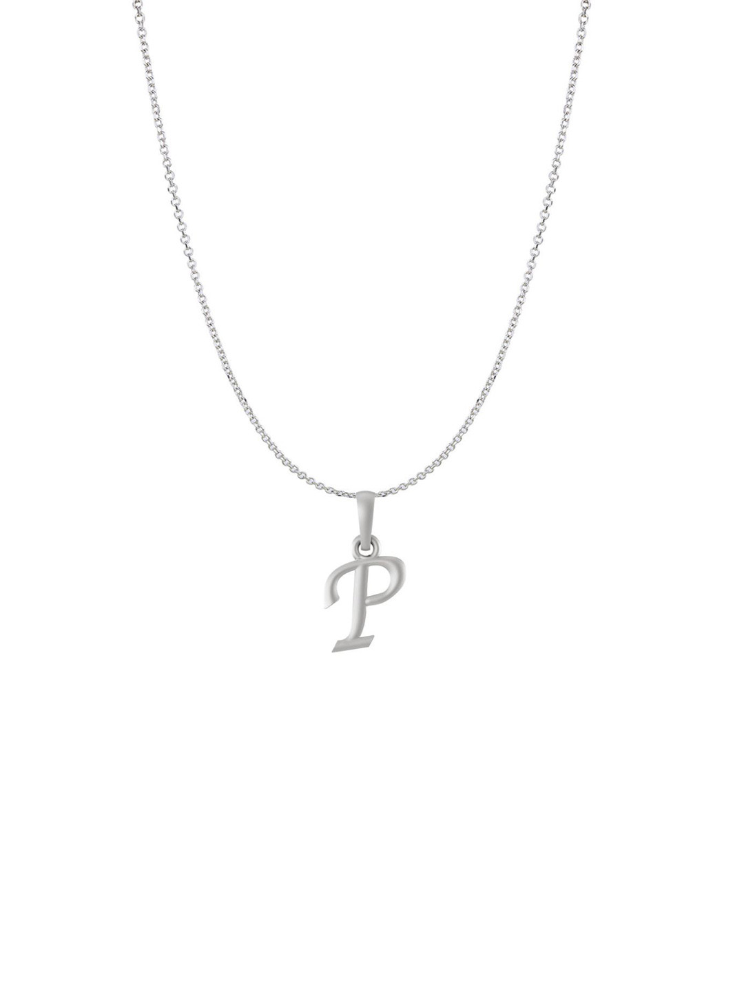 AKSHAT SAPPHIRE 925 Sterling Silver P Alphabet Pendant with Anchor Chain