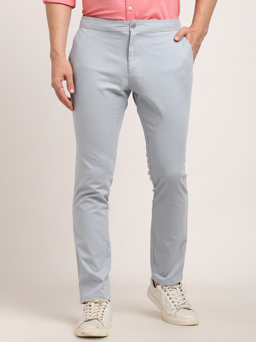 Indian Terrain Men Urban - C Tapered Fit Cotton Plain Regular Trousers