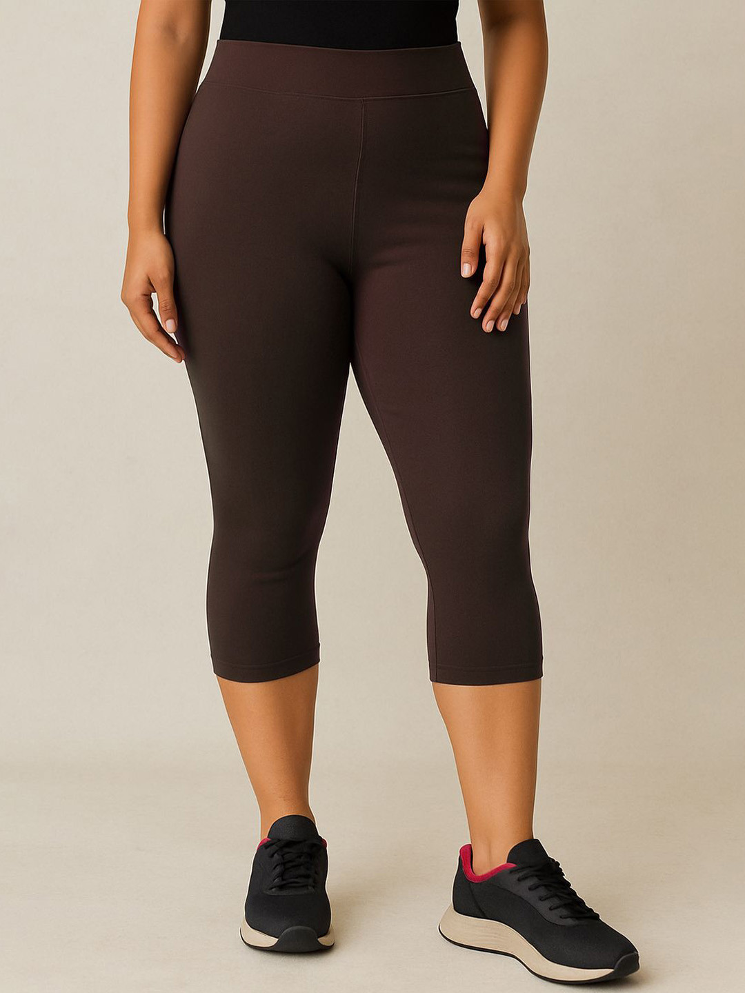 LYCOT Women Skinny Fit High-Rise Swim Capri