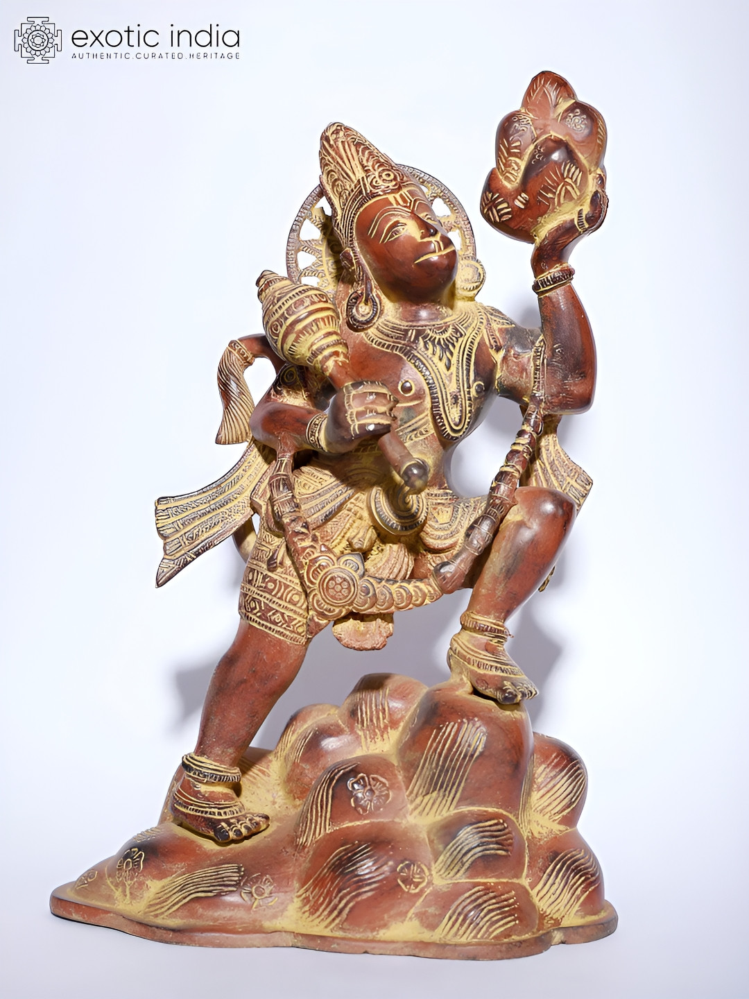 Exotic India Red Religious Figurine Showpiece