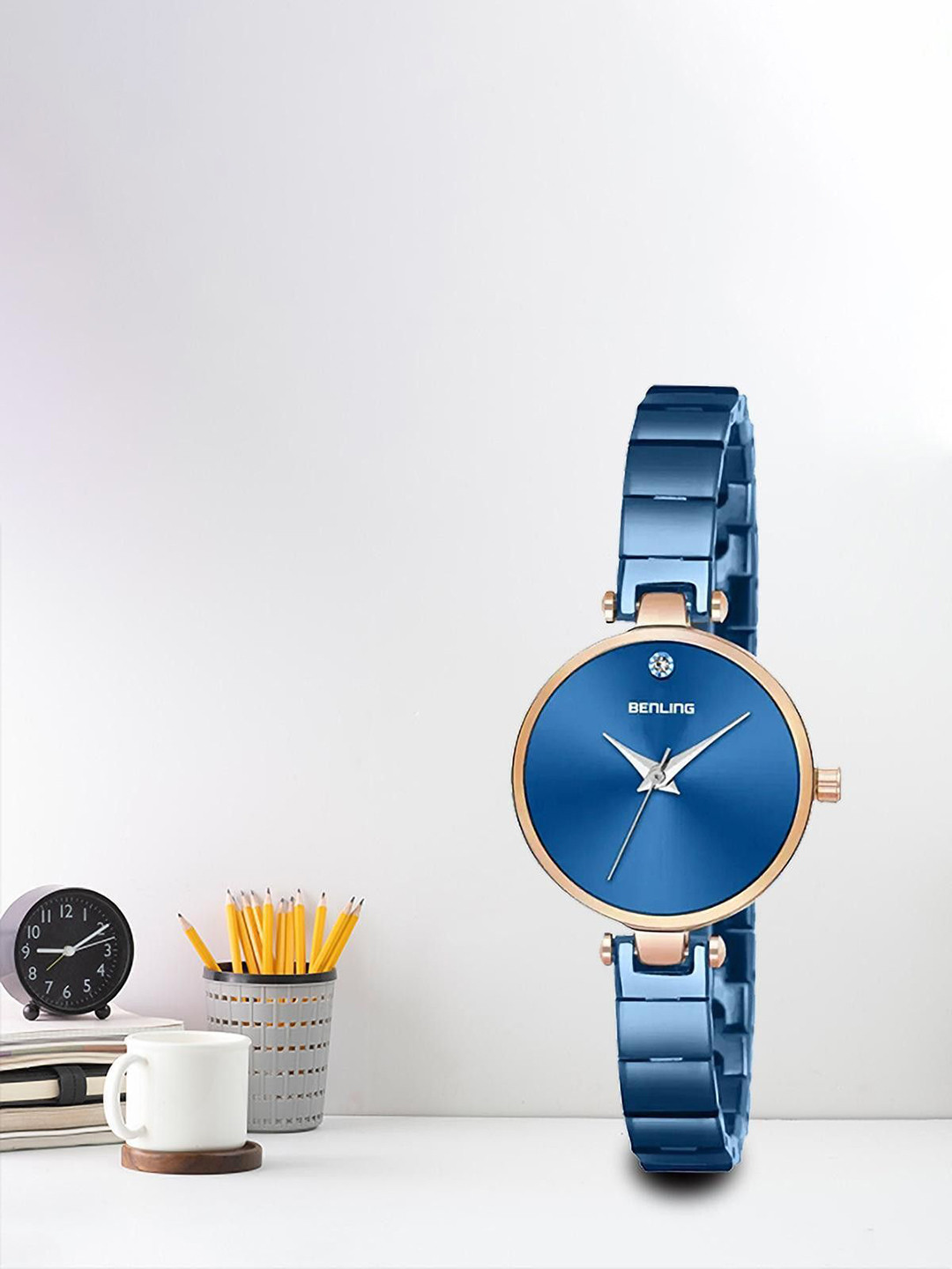 BENLING Classic Series Stainless Steel Wrap Around Straps Analogue Watch BL-1040-BLUE