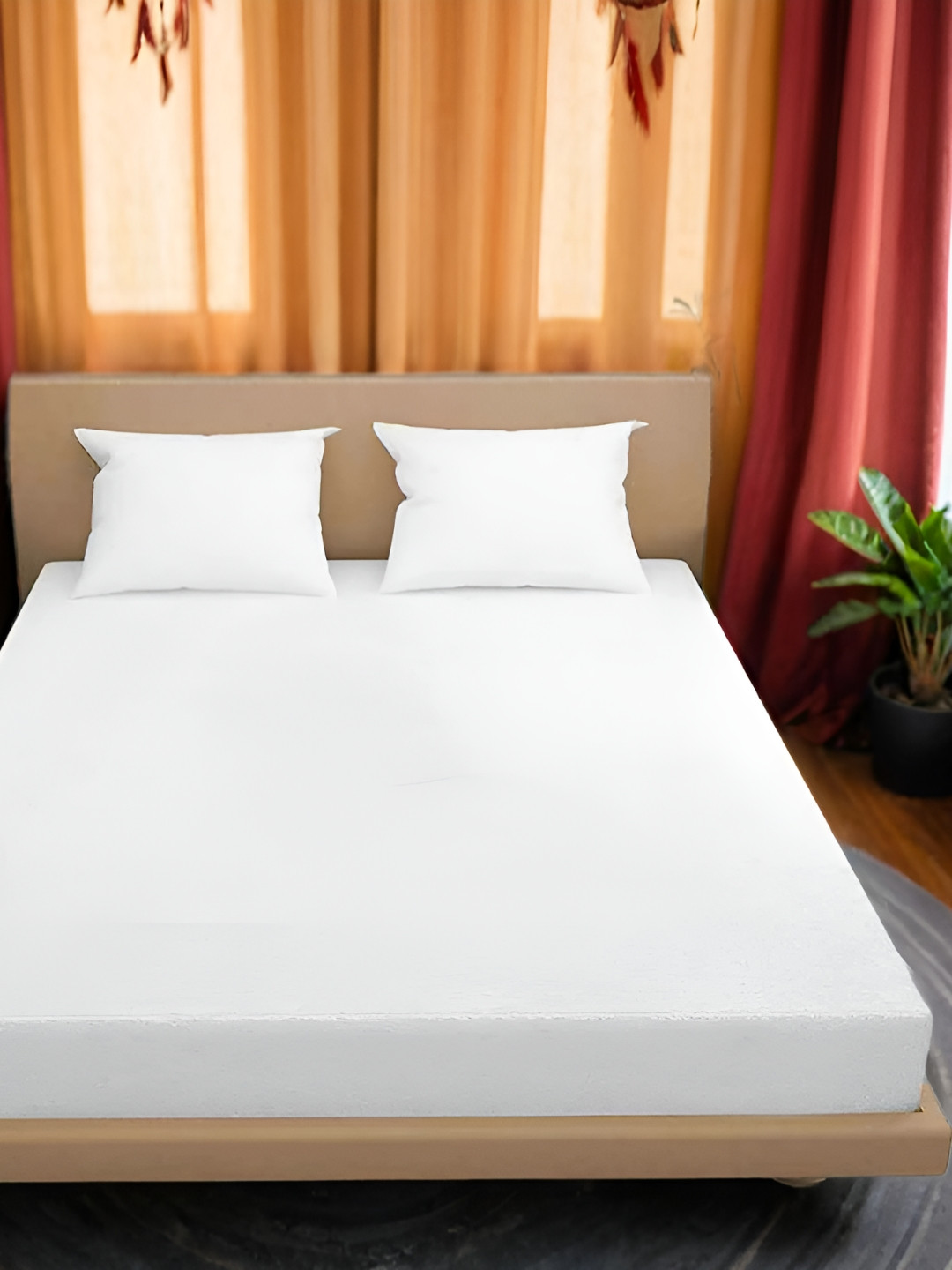 Wings Star White Single Cotton Breathable Mattress Protector