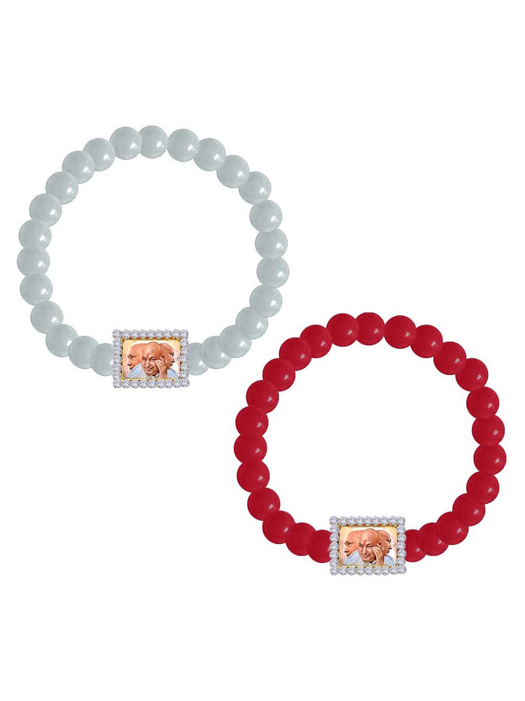 Uniqon Set Of 2 Guru Ji Swaroop/Photo Wrist Band Bracelet