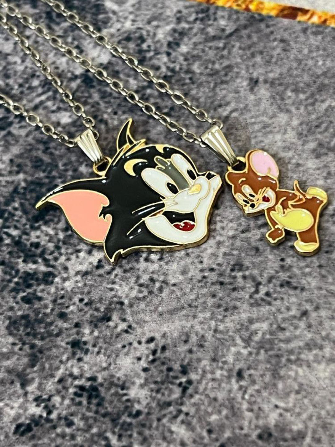 Teeragaj Tom & Jerry Stainless Steel Pendants With Chains