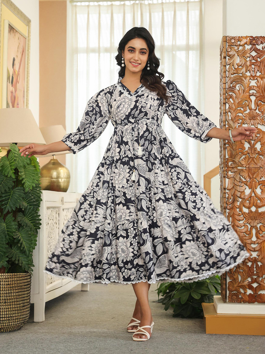 SZN Women Floral Printed Fit & Flare Dress