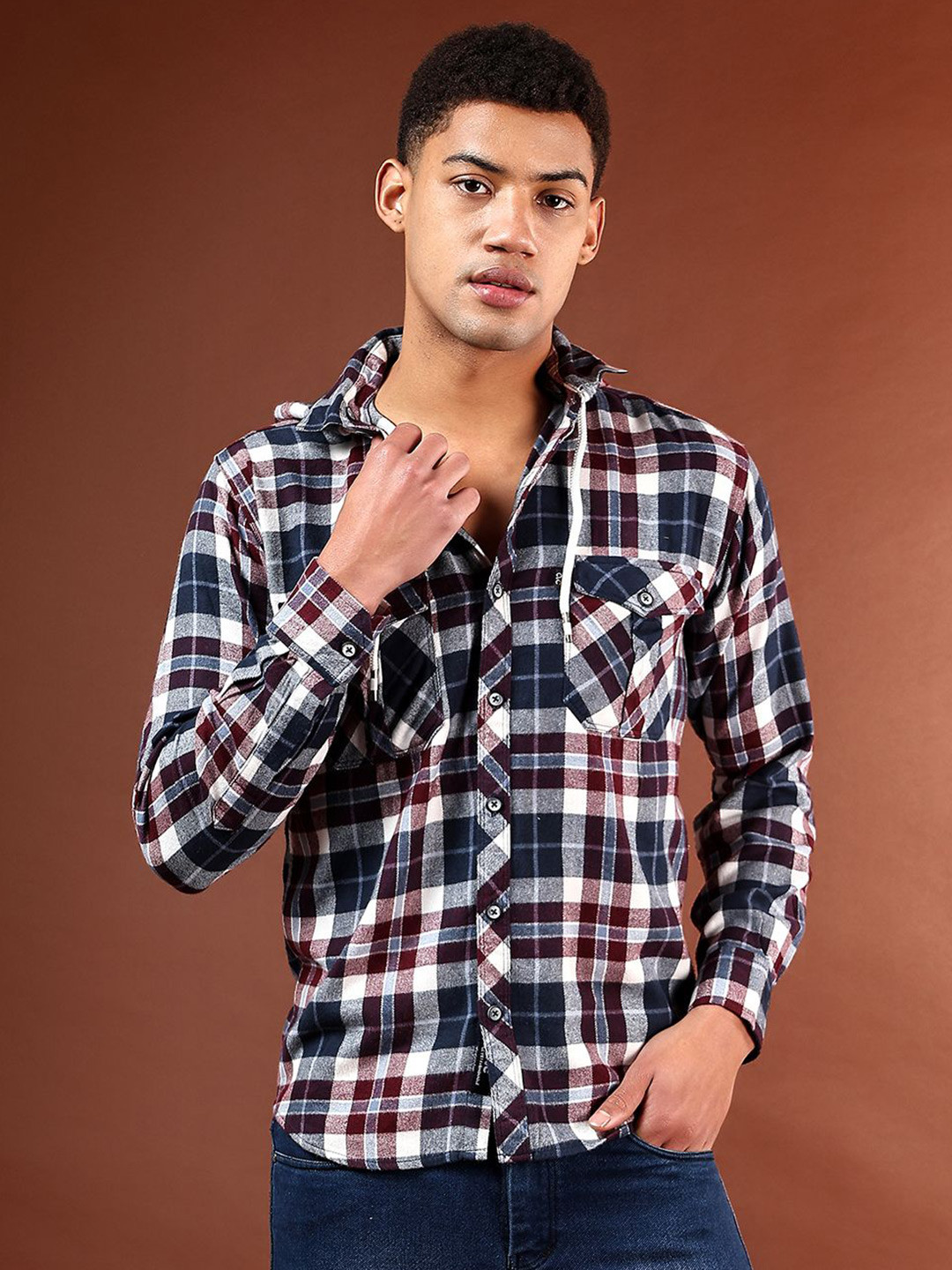 CVC Men Double Pocket Casual Shirt with Hood