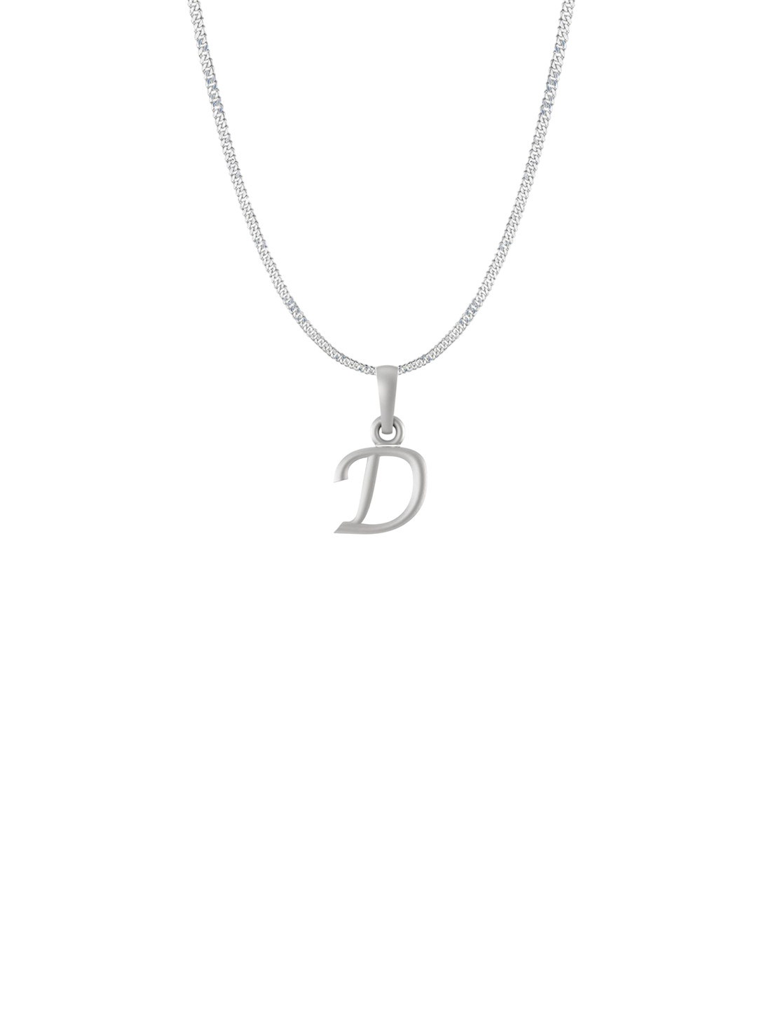 AKSHAT SAPPHIRE Men 925 Sterling Silver D Alphabet Pendant with Curb Chain