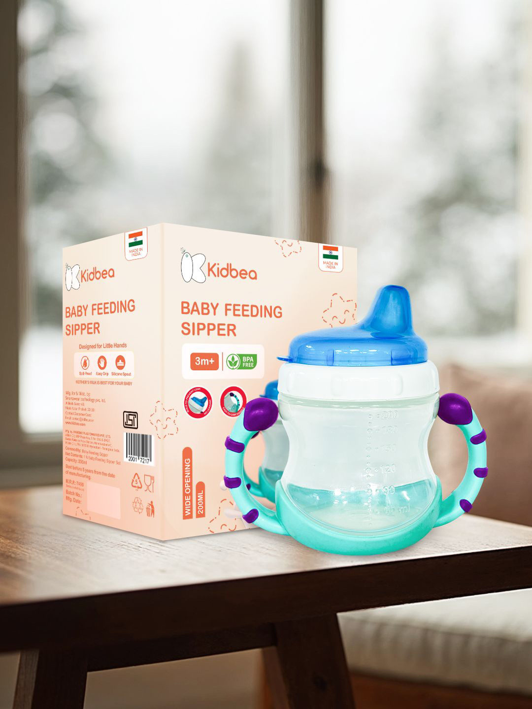 Kidbea Infants Baby Sipper Cup Pink BPA-Free