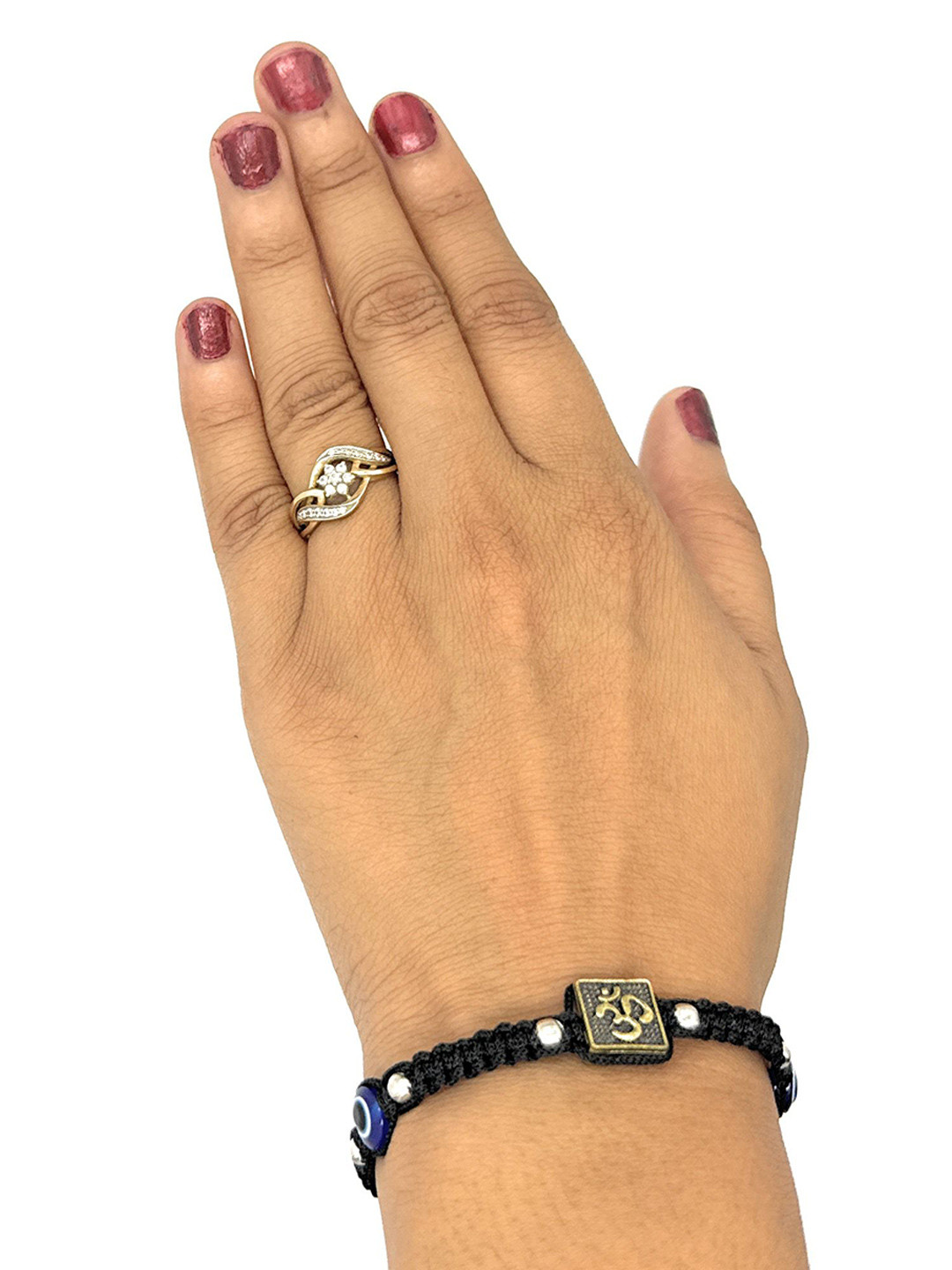 Jyokrish Unisex Gold-Plated Om Choker Evil Eye Wraparound Bracelet