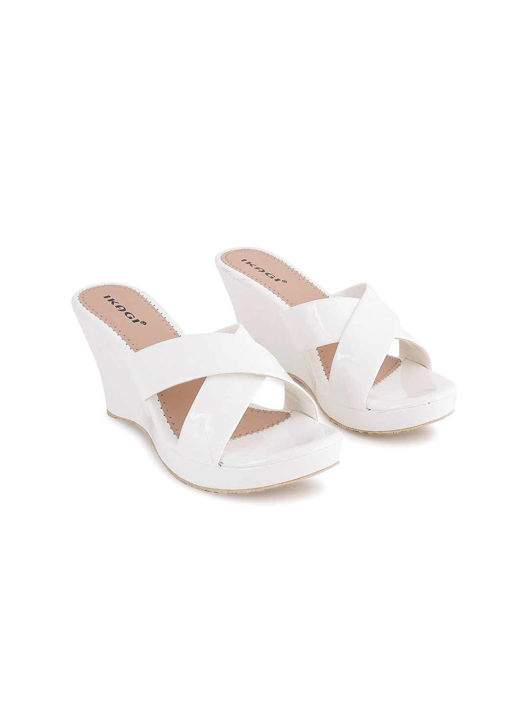 IKAGI Open Back High Heel Wedges Sandals