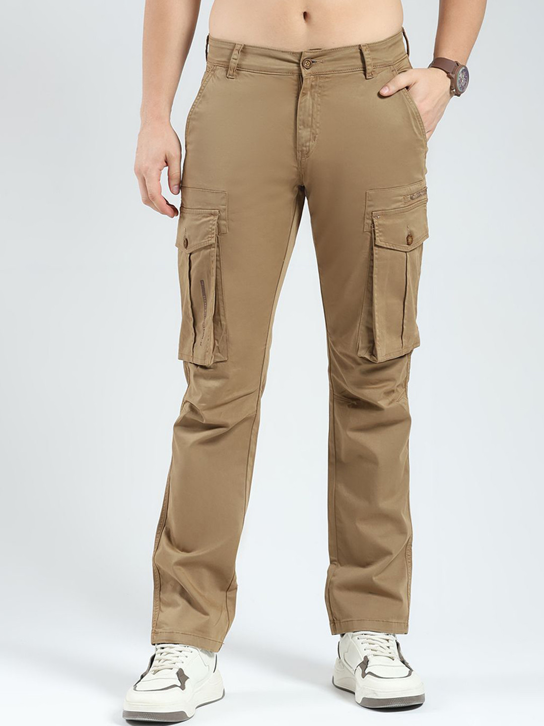 Monte Carlo Men Slim Fit Plain Cargos