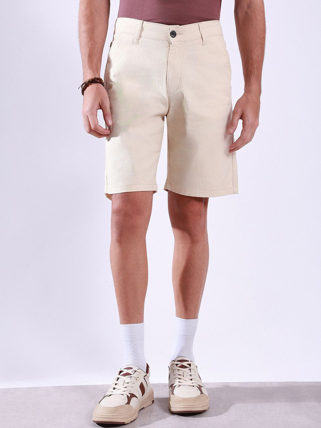 Hence Men Regular Fit Linen Chino Shorts