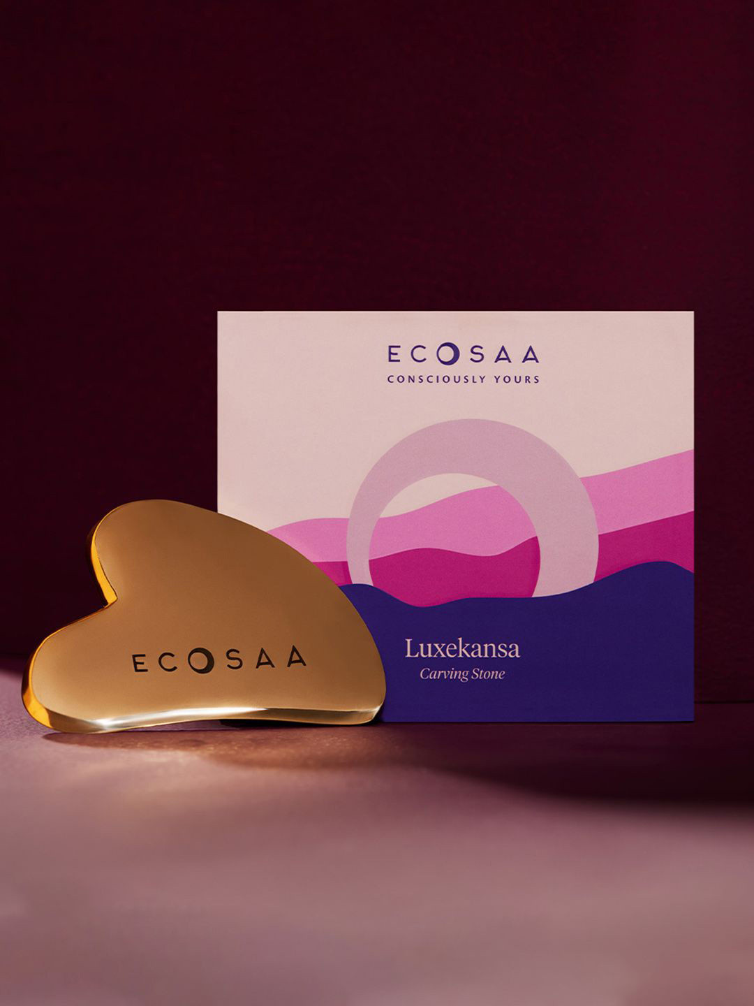 ECOSAA Luxekansa Carving Stone Kansa Gua Sha Facial Massager For Dark Circle & Puffiness