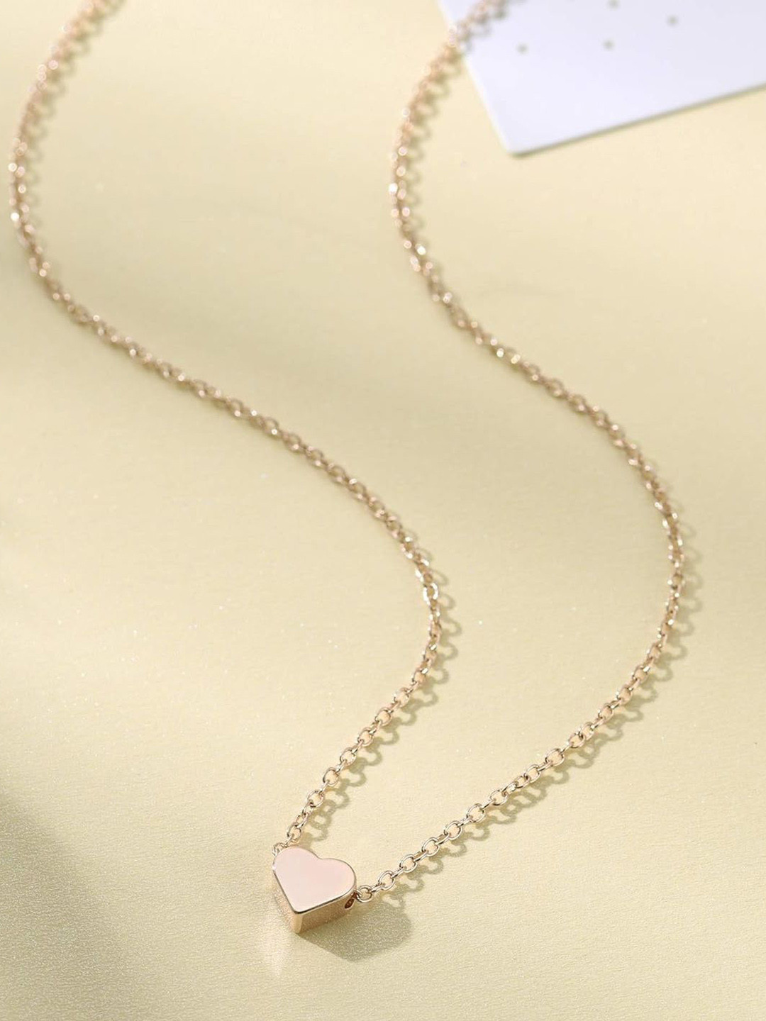 Uniqon Rose Gold-Plated Heart Shaped Pendants with Chains