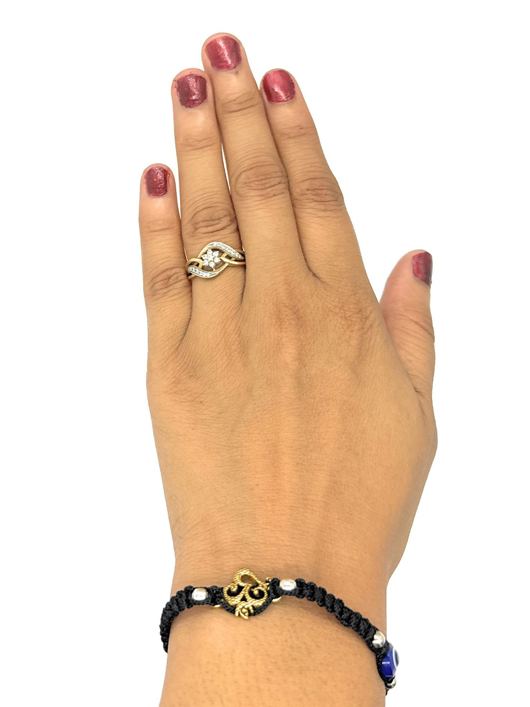 Jyokrish Unisex Gold-Plated Om Choker Evil Eye Wraparound Bracelet