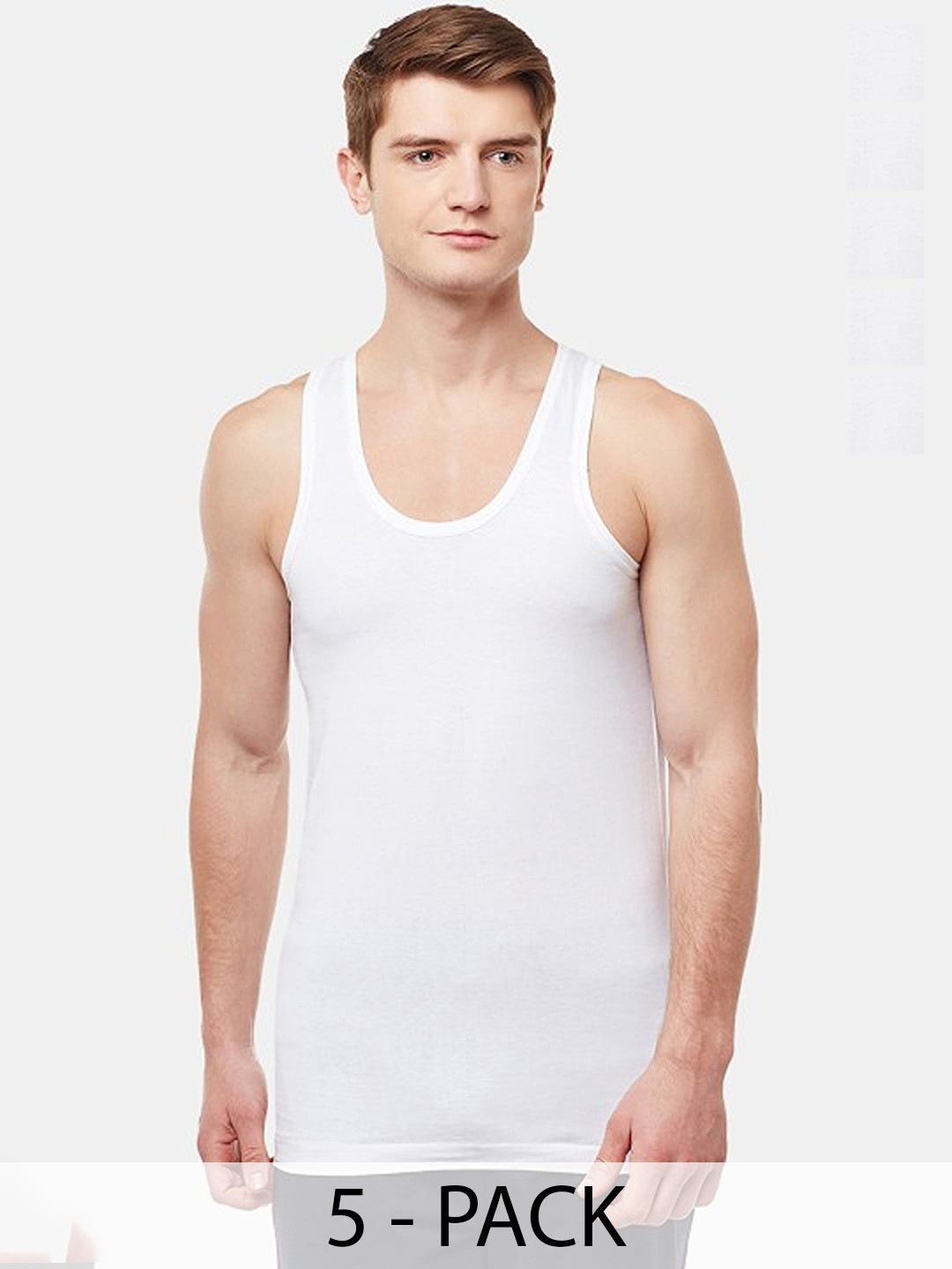 CAVENDERS Men Pack Of 5 Pure Cotton Undershirt Vests White Premium quality Dno-v205st