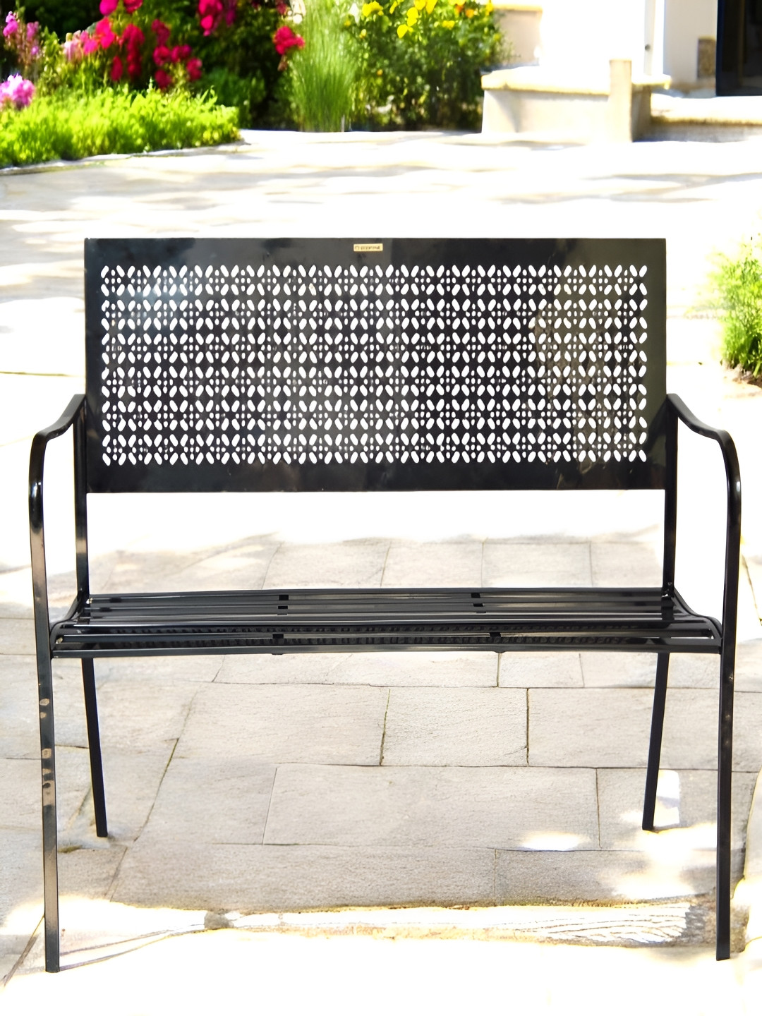 ecofynd Black 3 Seater Garden Bench