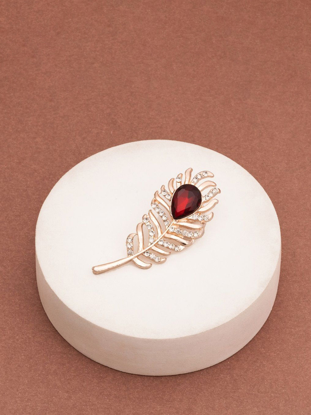 To The Nines Gold-Plated Stone Studded Brooch