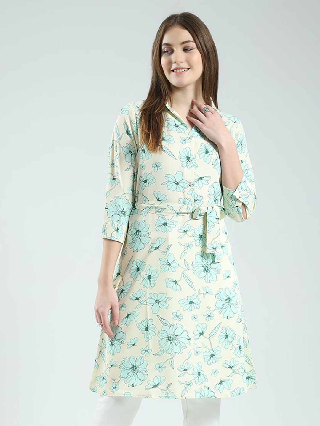 Monte Carlo Women Floral Printed Maxi Tunic Top