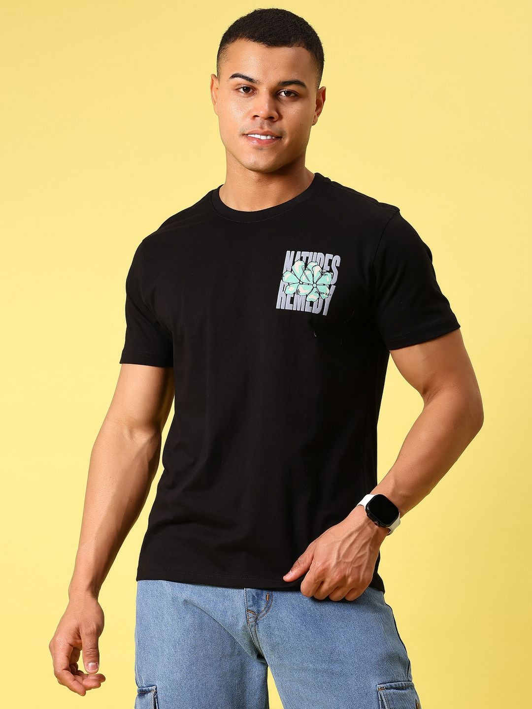 V-Mart Men Humour and Comic Printed Raw Edge T-shirt