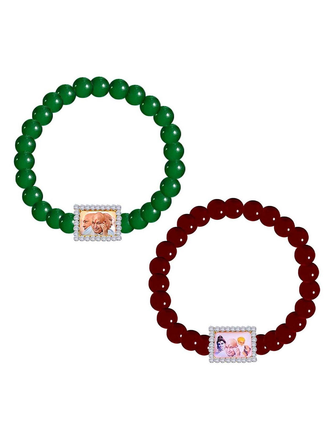 Uniqon Set Of 2 Guru Ji Swaroop/Photo Wrist Band Bracelet