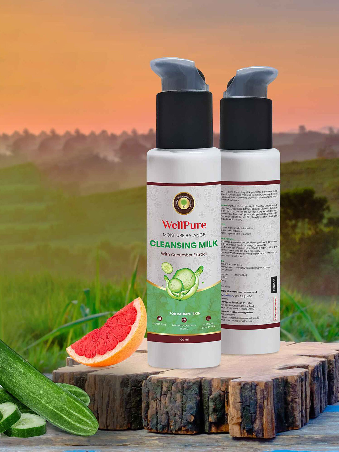 wellpure Moisture Balance Cleansing Milk With Cucumber Extract - 100 ml