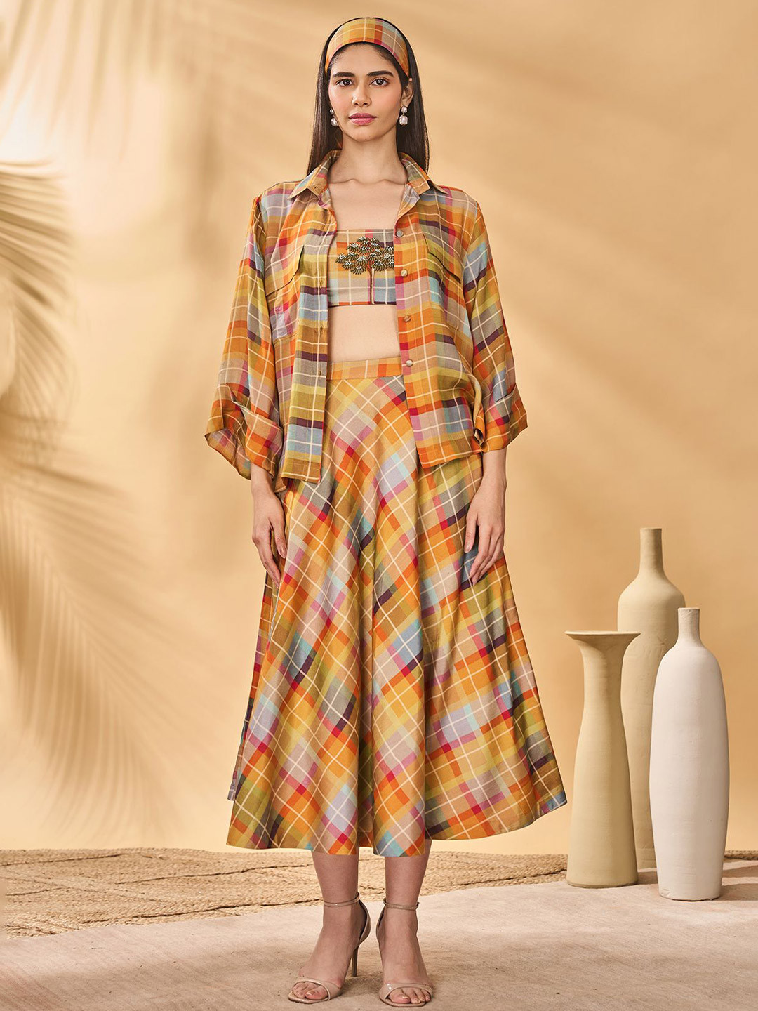 Masaba Women Sundowner Checkred Casual Shirt